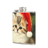 ヴィンテージクリスマスの子猫 フラスク (左)