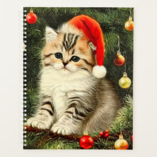 ヴィンテージクリスマスの子猫 プランナー手帳