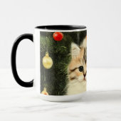 ヴィンテージクリスマスの子猫 マグカップ (左)