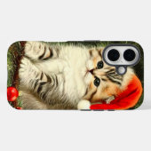 ヴィンテージクリスマスの子猫 Case-Mate iPhoneケース (裏面 (横))