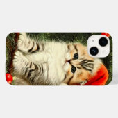ヴィンテージクリスマスの子猫 Case-Mate iPhoneケース (裏面 (横))