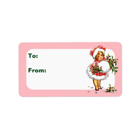 ヴィンテージクリスマスの子 ラベル (正面)