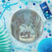 ヴィンテージクリスマスの宗教場面パーティー ペーパープレート (パーティー)