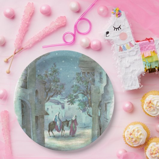 ヴィンテージクリスマスの宗教場面パーティー ペーパープレート (パーティー)