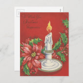 ヴィンテージクリスマスの幸せ シーズンポストカード (正面/裏面)