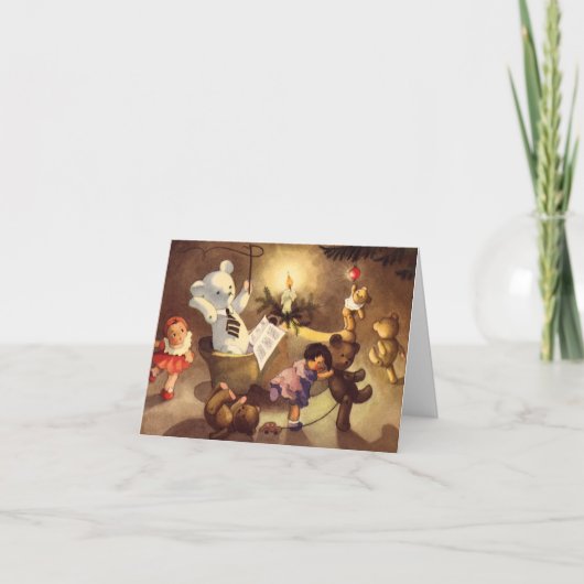 ヴィンテージクリスマスの感謝 サンキューカード (正面)