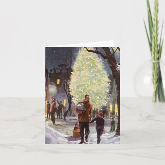 ヴィンテージクリスマスの感謝 サンキューカード (正面)