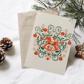 ヴィンテージクリスマスの揺れる馬のイラスト シーズンカード