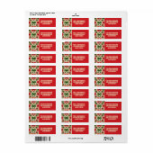 ヴィンテージクリスマスの星と弓 ラベル (フルシート)