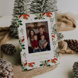 ヴィンテージクリスマスの緑のパターン 箔シーズンカード