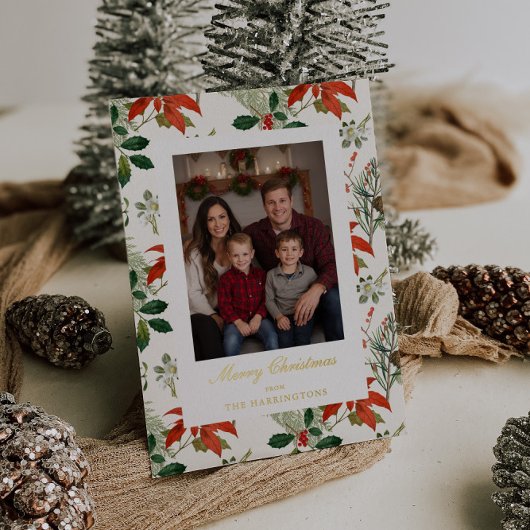 ヴィンテージクリスマスの緑のパターン 箔シーズンカード