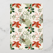 ヴィンテージクリスマスの緑のパターン 箔シーズンカード (裏面)