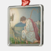 ヴィンテージクリスマスの羊飼い祈は メタルオーナメント (左)