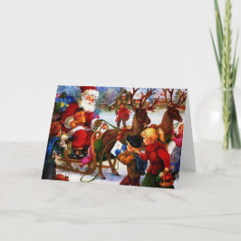 ヴィンテージクリスマスの美しい絵画 シーズンカード