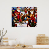 ヴィンテージクリスマスの美しい絵画 ポスター (キッチン)