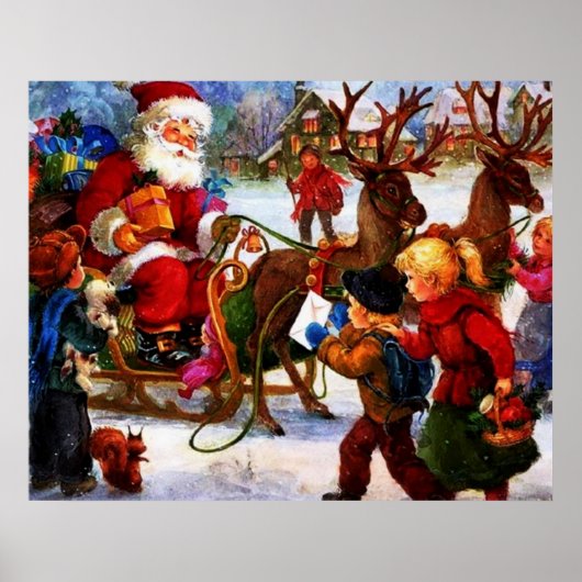 ヴィンテージクリスマスの美しい絵画 ポスター (正面)