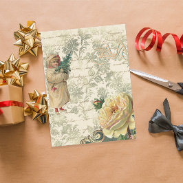 ヴィンテージクリスマスの自転車への憧れデコパージュクラフト 薄葉紙