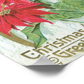 ヴィンテージクリスマスの花 ポスター (角)