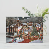 ヴィンテージクリスマスの雪の風景 シーズンカード (スタンド正面)