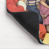 ヴィンテージクリスマスの願い、サンタの膝上の少年 マウスパッド (コーナー)