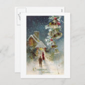 ヴィンテージクリスマスの願い シーズンポストカード (正面/裏面)
