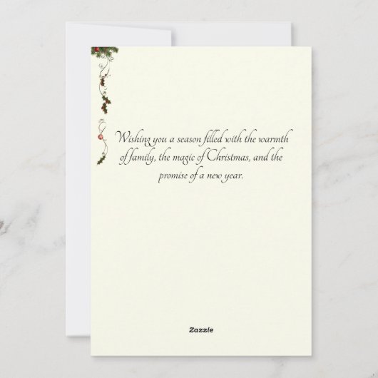 ヴィンテージクリスマスの黒いサンタクロース メガネをかけたサンタ シーズンカード (裏面)