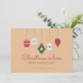 ヴィンテージクリスマスはこちら非写真ホリデーカード (スタンド正面)