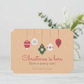 ヴィンテージクリスマスはこちら非写真ホリデーカード (スタンド正面)