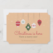 ヴィンテージクリスマスはこちら非写真ホリデーカード (正面)