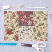 ヴィンテージクリスマスをテーマにした背景 薄葉紙 (クラフト)