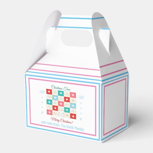 ヴィンテージクリスマスアドベントカレンダーの個人用設定 フェイバーボックス (正面サイド)