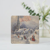 ヴィンテージクリスマスアメリカ教会 シーズンカード (スタンド正面)