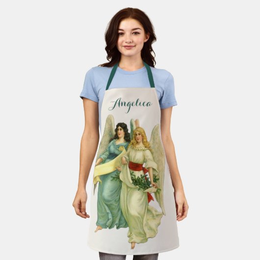 ヴィンテージクリスマスアンゲリッビクトリアンク天使 エプロン (着用した状態)