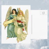 ヴィンテージクリスマスアンゲリッビクトリアンク天使 シーズンポストカード