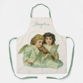 ヴィンテージクリスマスアンジェルスビクトリアン音楽ヴァイオリン エプロン (正面)