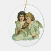 ヴィンテージクリスマスアンジェルスビクトリアン音楽ヴァイオリン セラミックオーナメント (左)