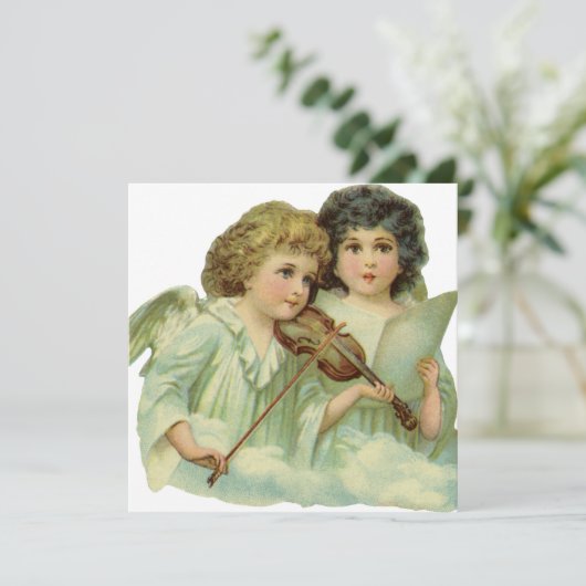 ヴィンテージクリスマスアンジェルビクトリアンズ招待状 招待状 (スタンド正面)