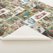 ヴィンテージクリスマスアンティークコラージュクリスマス シェルパブランケット (3/4)