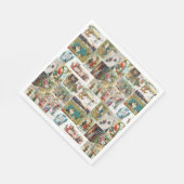 ヴィンテージクリスマスアンティークコラージュクリスマス スタンダードランチョンナプキン (角)