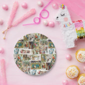 ヴィンテージクリスマスアンティークコラージュクリスマス ペーパープレート (パーティー)