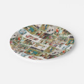 ヴィンテージクリスマスアンティークコラージュクリスマス ペーパープレート (アングル)