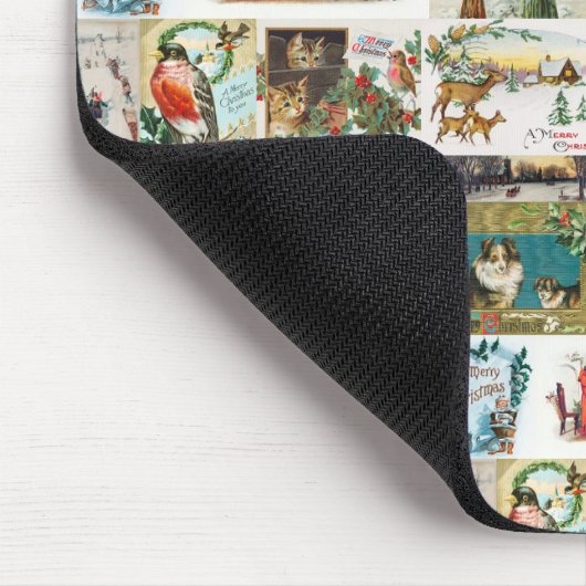 ヴィンテージクリスマスアンティークコラージュクリスマス マウスパッド (コーナー)