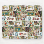 ヴィンテージクリスマスアンティークコラージュクリスマス マウスパッド (正面)