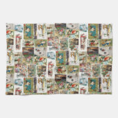 ヴィンテージクリスマスアンティークコラージュ キッチンタオル (横)