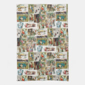 ヴィンテージクリスマスアンティークコラージュ キッチンタオル (縦)