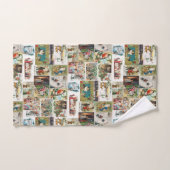 ヴィンテージクリスマスアンティークコラージュ バスタオルセット (ハンドタオル)