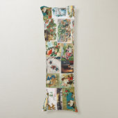 ヴィンテージクリスマスアンティークコラージュ ボディピロー (正面縦)