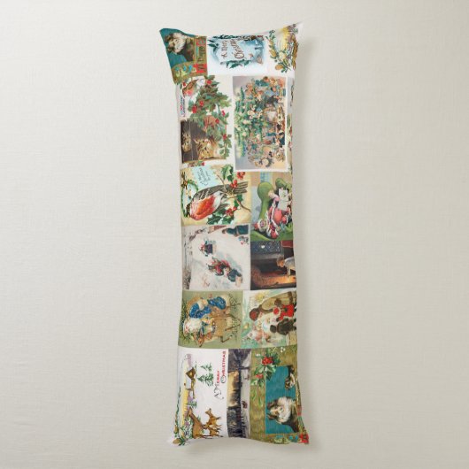 ヴィンテージクリスマスアンティークコラージュ ボディピロー (裏面 (縦))