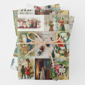 ヴィンテージクリスマスアンティークコラージュ ラッピングペーパーシート (インサイチュ)