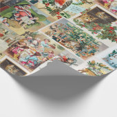 ヴィンテージクリスマスアンティークコラージュ ラッピングペーパー (角)